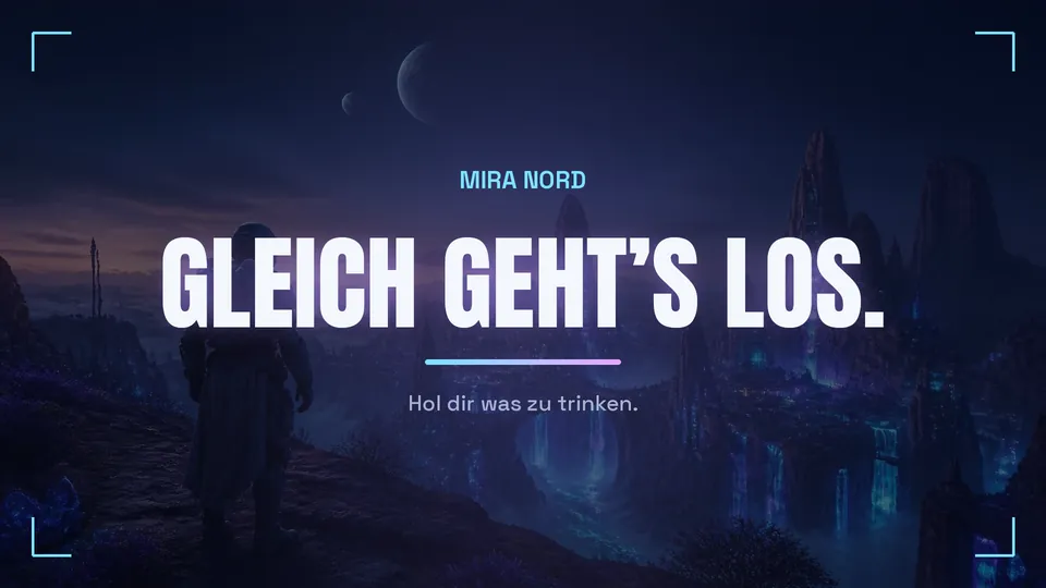 Startbildschirm eines Streams mit dem Text „Gleich geht's los.“