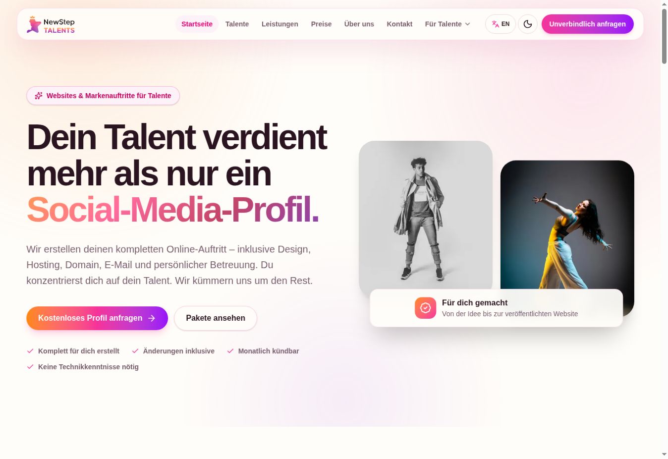 Konzeptansicht NewStep Talents